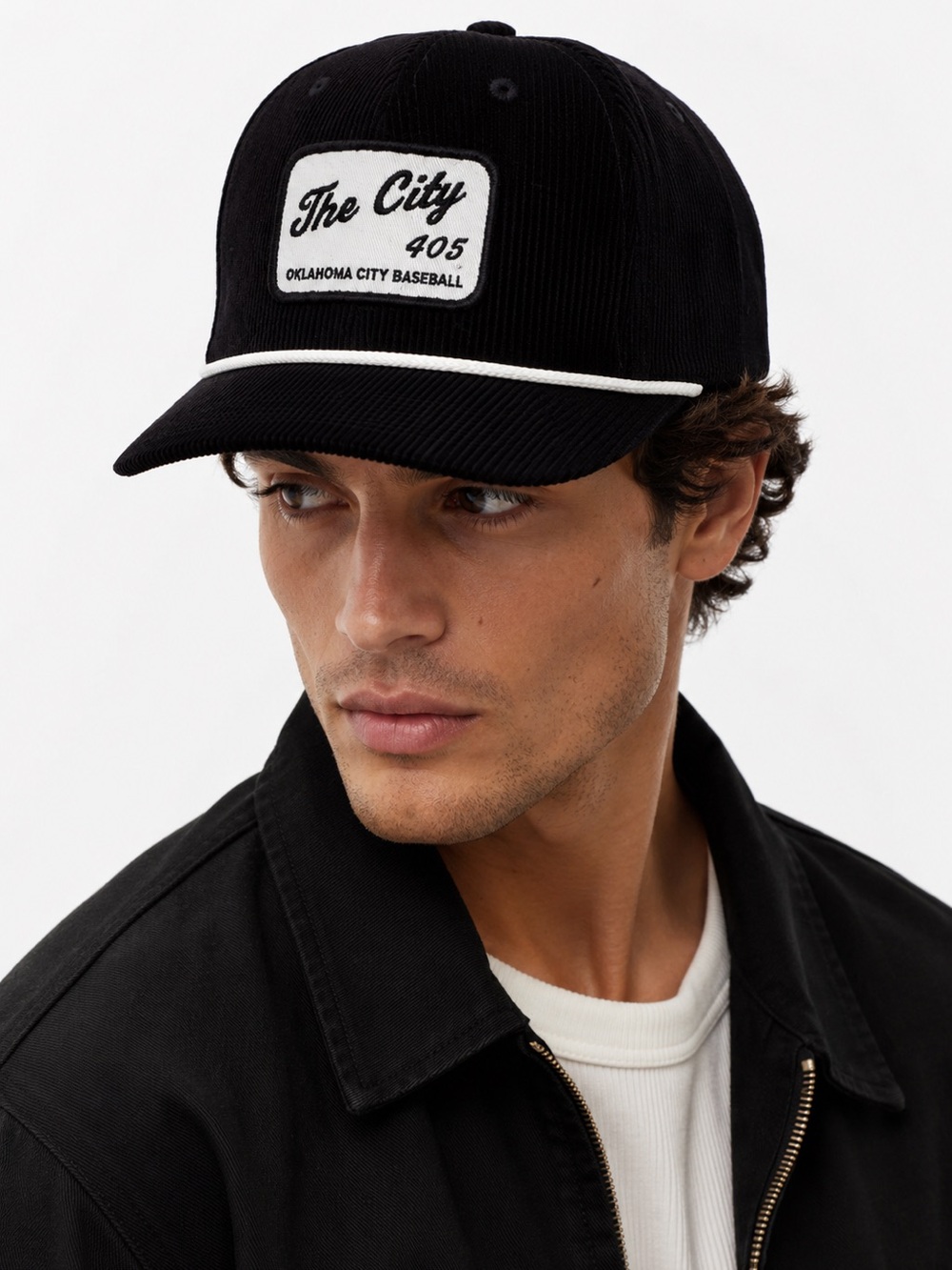 THE CITY 405 Oklahoma City Baseball Black Corduroy Baseball Hat Yacht Cap